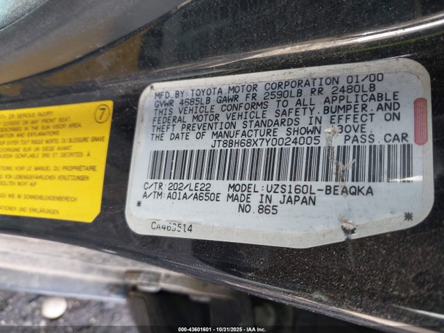 Продаж на аукціоні авто 2000 Lexus Gs 400, vin: JT8BH68X7Y0024005, номер лоту: 43601601