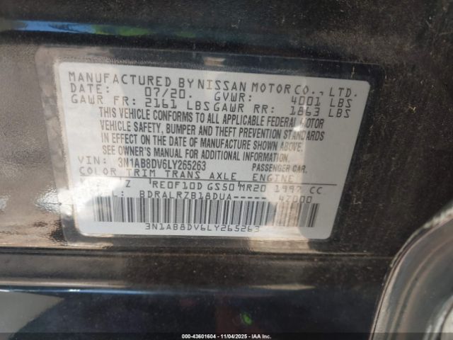 2020 NISSAN SENTRA 3N1AB8DV6LY265263 Photo 8
