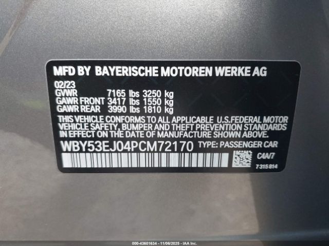 2023 BMW I7 WBY53EJ04PCM72170 Photo 8