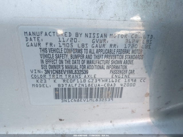 Nissan Versa Sv Xtronic Cvt 2021 3N1CN8EV1ML832539 Image 9