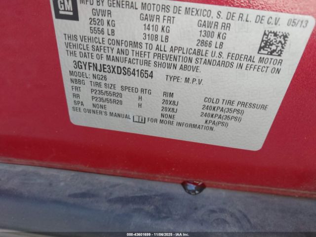 2013 CADILLAC SRX 3GYFNJE3XDS641654 Photo 8