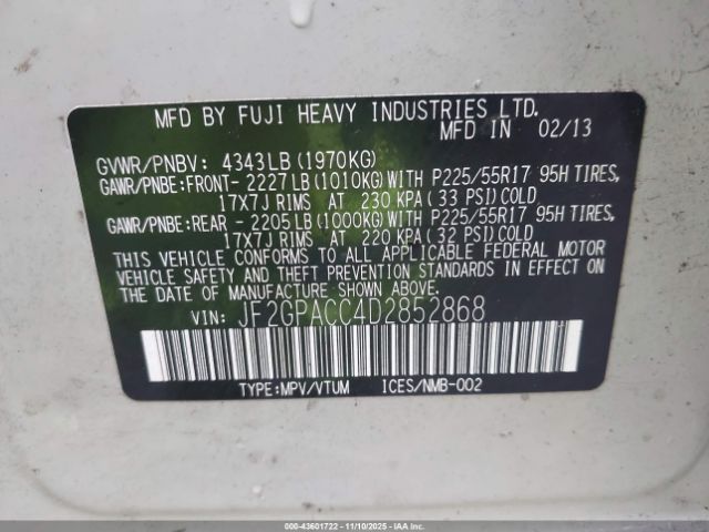 2013 SUBARU XV CROSSTREK JF2GPACC4D2852868 Photo 8