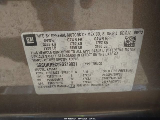 2014 CHEVROLET SILVERADO 1500 3GCUKREC0EG219031 Photo 8