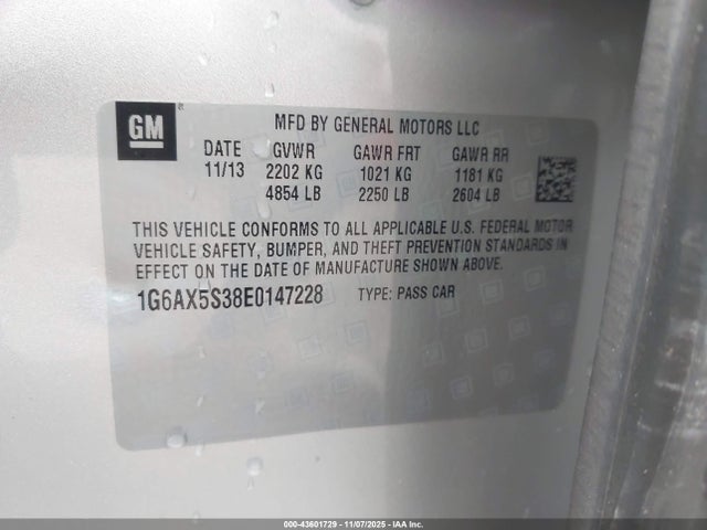 2014 CADILLAC CTS 1G6AX5S38E0147228 Photo 8