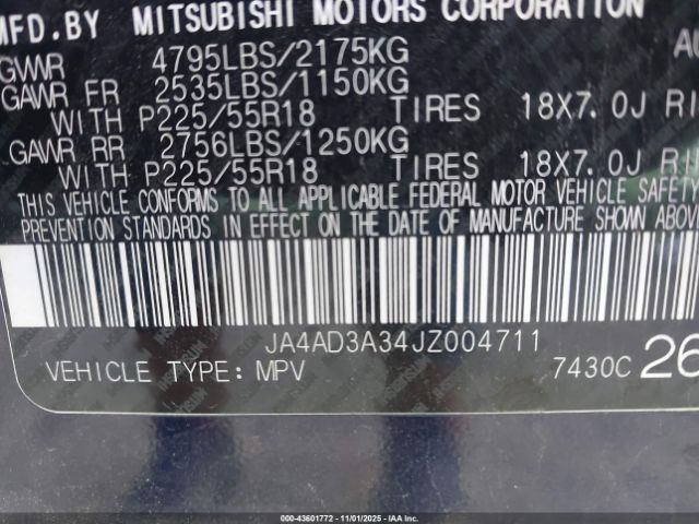 2018 MITSUBISHI OUTLANDER JA4AD3A34JZ004711 Photo 8