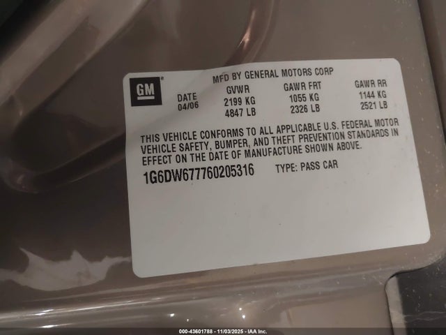 2006 CADILLAC STS 1G6DW677760205316 Photo 8