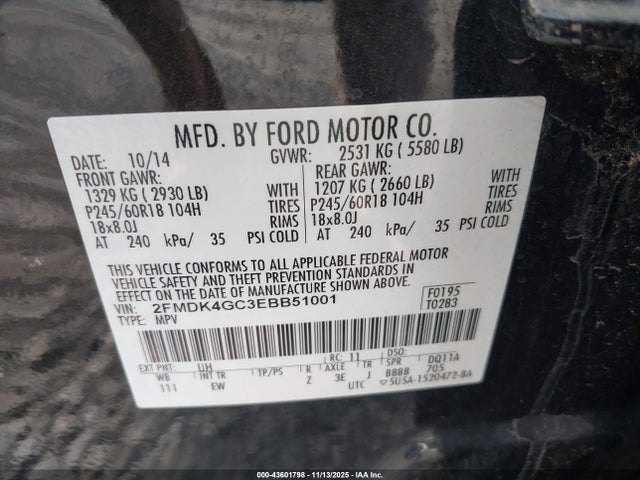 2014 FORD EDGE 2FMDK4GC3EBB51001 Photo 8