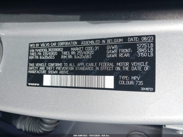 2024 VOLVO C40 RECHARGE PURE ELECTRIC YV4ER3GL3R2096802 Photo 8