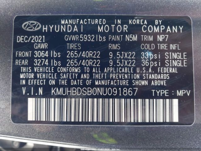 2022 GENESIS GV80 KMUHBDSB0NU091867 Photo 8