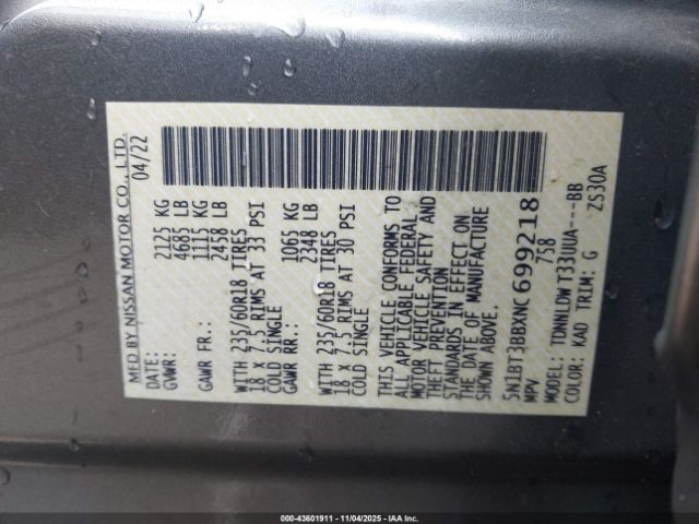 2022 NISSAN ROGUE 5N1BT3BBXNC699218 Photo 8