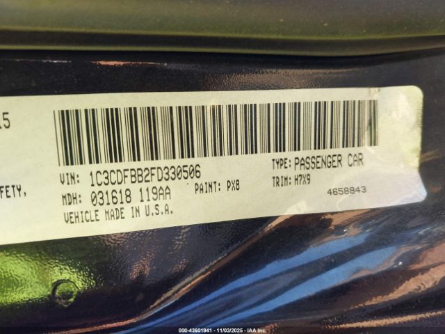 2015 DODGE DART 1C3CDFBB2FD330506 Photo 8