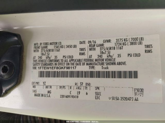 2016 FORD F-150 1FTEW1EF8GKF98117 Photo 8