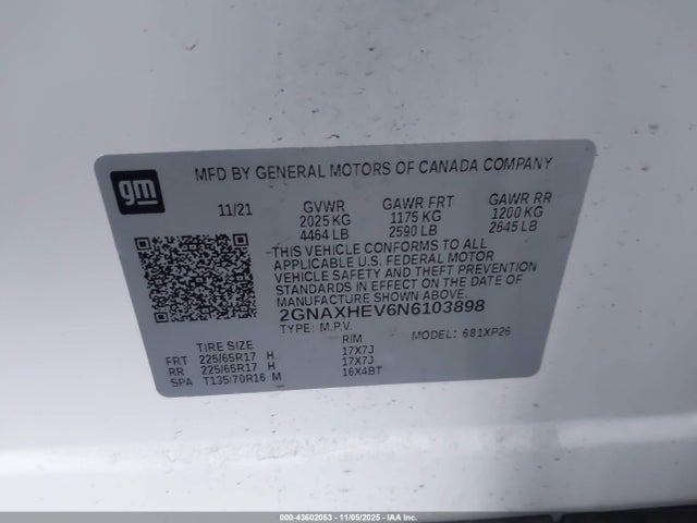 2022 CHEVROLET EQUINOX 2GNAXHEV6N6103898 Photo 8