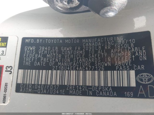 2010 TOYOTA COROLLA 2T1BU4EE4AC477126 Photo 8