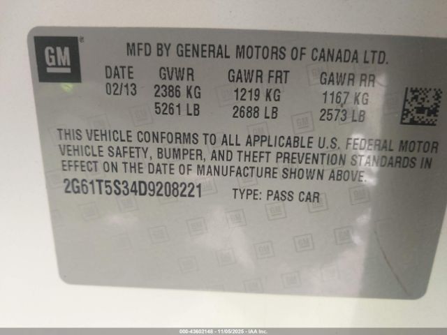 2013 CADILLAC XTS 2G61T5S34D9208221 Photo 8