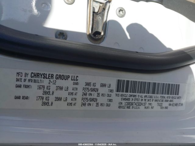 2012 RAM 1500 1C6RD6KT4CS224197 Photo 8