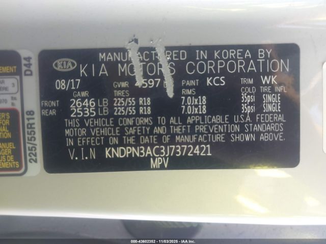 2018 KIA SPORTAGE KNDPN3AC3J7372421 Photo 8