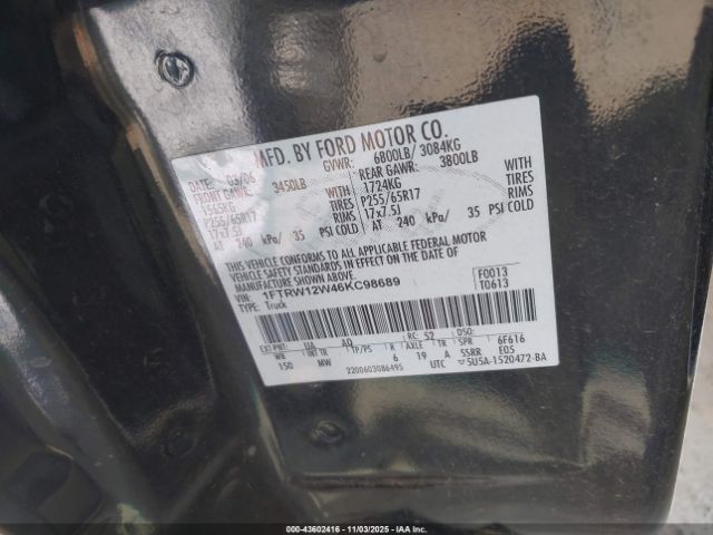 2006 FORD F-150 1FTRW12W46KC98689 Photo 8