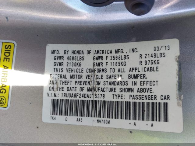 2013 ACURA TL 19UUA8F24DA015379 Photo 8
