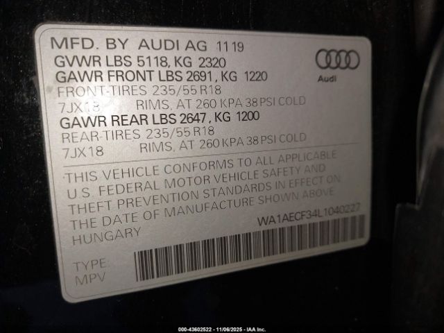 2020 AUDI Q3 WA1AECF34L1040227 Photo 8
