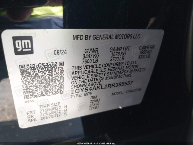 2024 CADILLAC ESCALADE 1GYS4AKL2RR385557 Photo 8