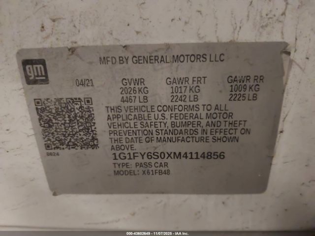 2021 CHEVROLET BOLT EV 1G1FY6S0XM4114856 Photo 8