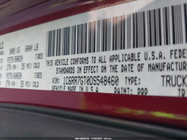 2013 RAM 1500 1C6RR7GT0DS548460 Photo 8