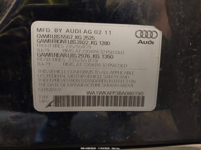 2011 AUDI Q5 WA1WKAFP3BA080190 Photo 8