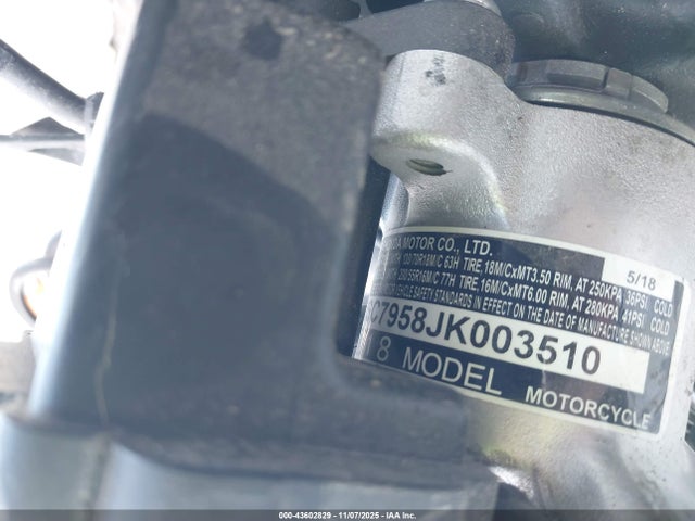 43602829 :رقم المزاد ، JH2SC7958JK003510 vin ، 2018 Honda Gl1800 D مزاد بيع