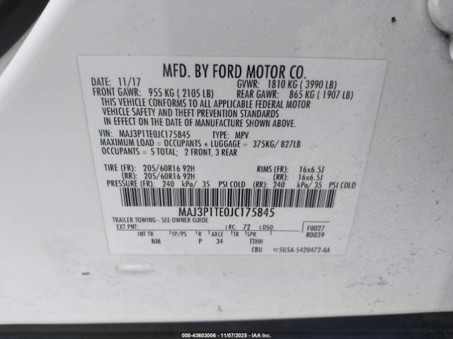2018 FORD ECOSPORT MAJ3P1TE0JC175845 Photo 8