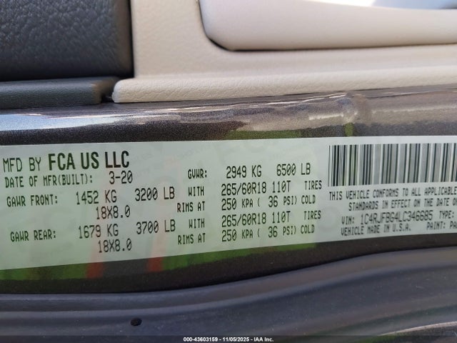 1C4RJFBG4LC346685 Jeep Grand Cherokee Limited 4x4