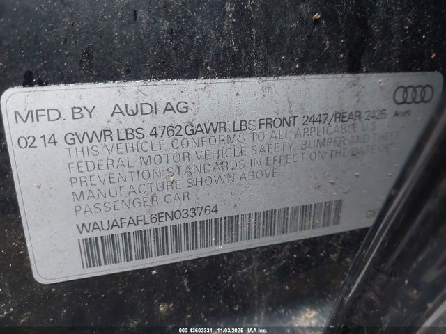 2014 AUDI A4 WAUAFAFL6EN033764 Photo 8