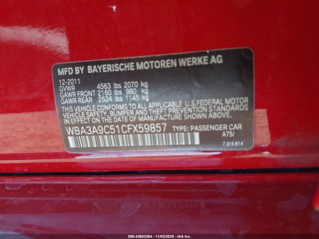 2012 BMW 335I WBA3A9C51CFX59857 Photo 8