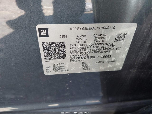 2020 CADILLAC XT5 1GYKNCRS6LZ110061 Photo 8