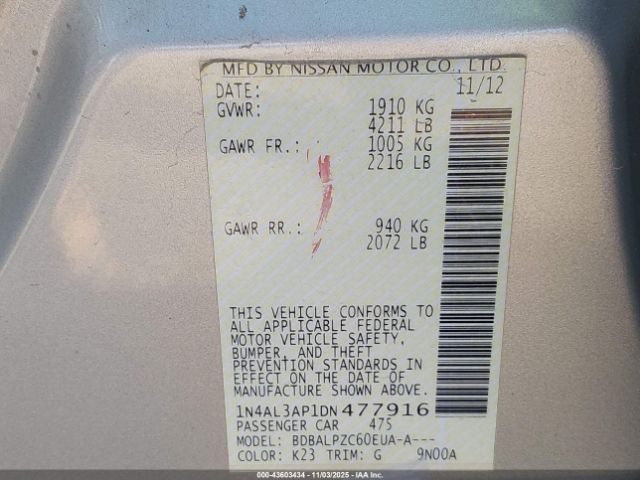 2013 NISSAN ALTIMA 1N4AL3AP1DN477916 Photo 8