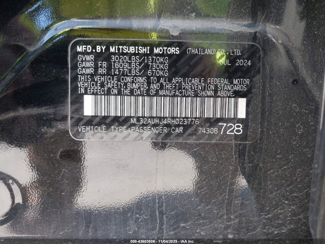 2024 MITSUBISHI MIRAGE ML32AUHJ4RH023776 Photo 8