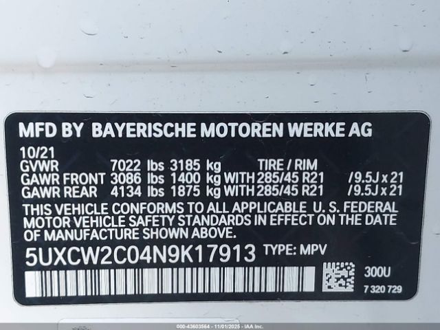 2022 BMW X7 5UXCW2C04N9K17913 Photo 8