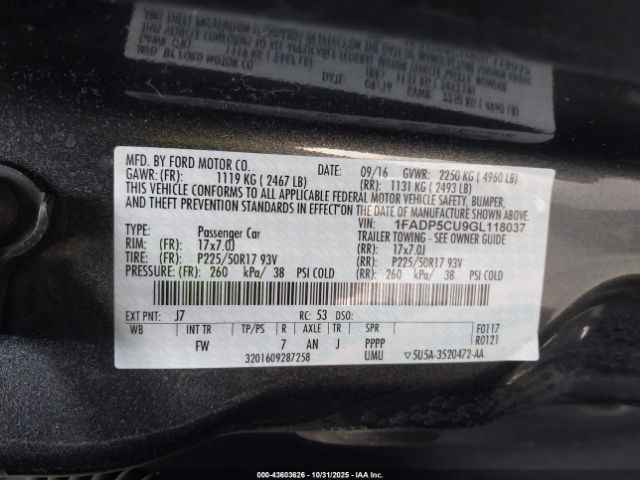 2016 FORD C-MAX ENERGI 1FADP5CU9GL118037 Photo 8