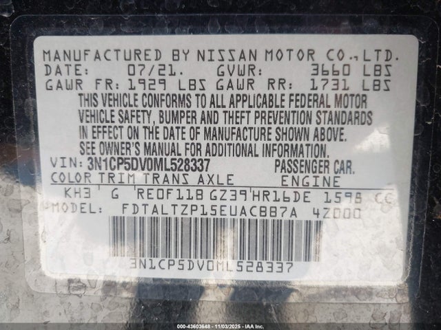3N1CP5DV0ML528337 Nissan Kicks Sr Xtronic Cvt
