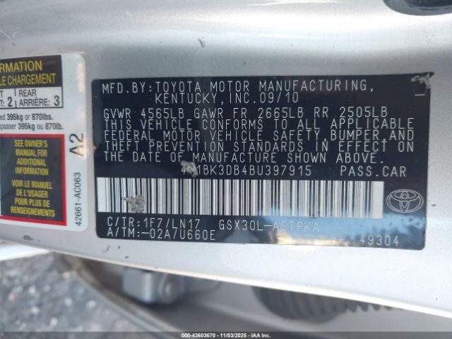 2011 TOYOTA AVALON 4T1BK3DB4BU397915 Photo 8