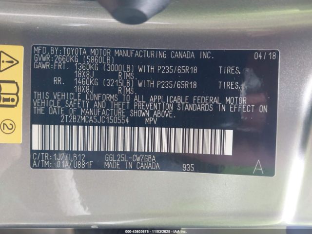 2018 LEXUS RX 350 2T2BZMCA5JC150554 Photo 8