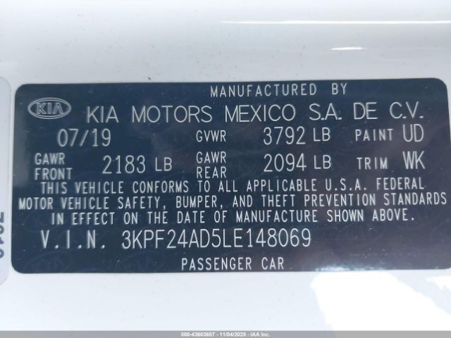 2020 KIA FORTE 3KPF24AD5LE148069 Photo 8