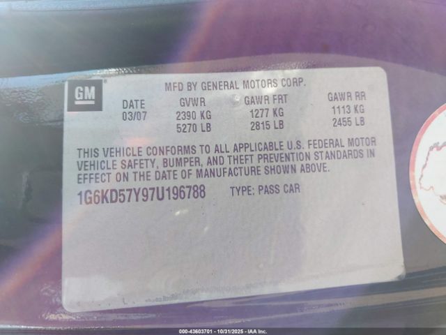 2007 CADILLAC DTS 1G6KD57Y97U196788 Photo 8