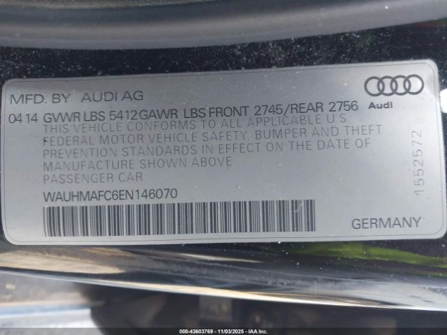 2014 AUDI A6 WAUHMAFC6EN146070 Photo 8