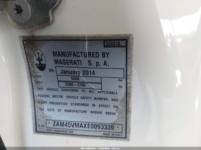 2014 MASERATI GRANTURISMO ZAM45VMAXE0093339 Photo 8