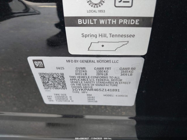 2025 CADILLAC XT6 1GYKPAR46SZ141891 Photo 8