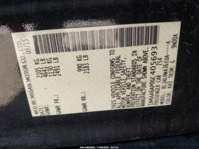 2016 NISSAN MAXIMA 1N4AA6AP0GC405693 Photo 8