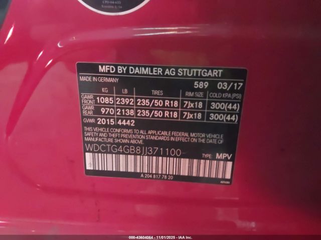 2018 MERCEDES-BENZ GLA 250 WDCTG4GB8JJ371100 Photo 8
