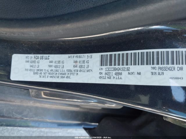 2016 CHRYSLER 200 1C3CCCBBXGN182182 Photo 8