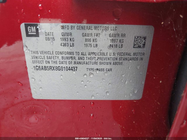 2016 CADILLAC ATS 1G6AB5RX8G0104437 Photo 8